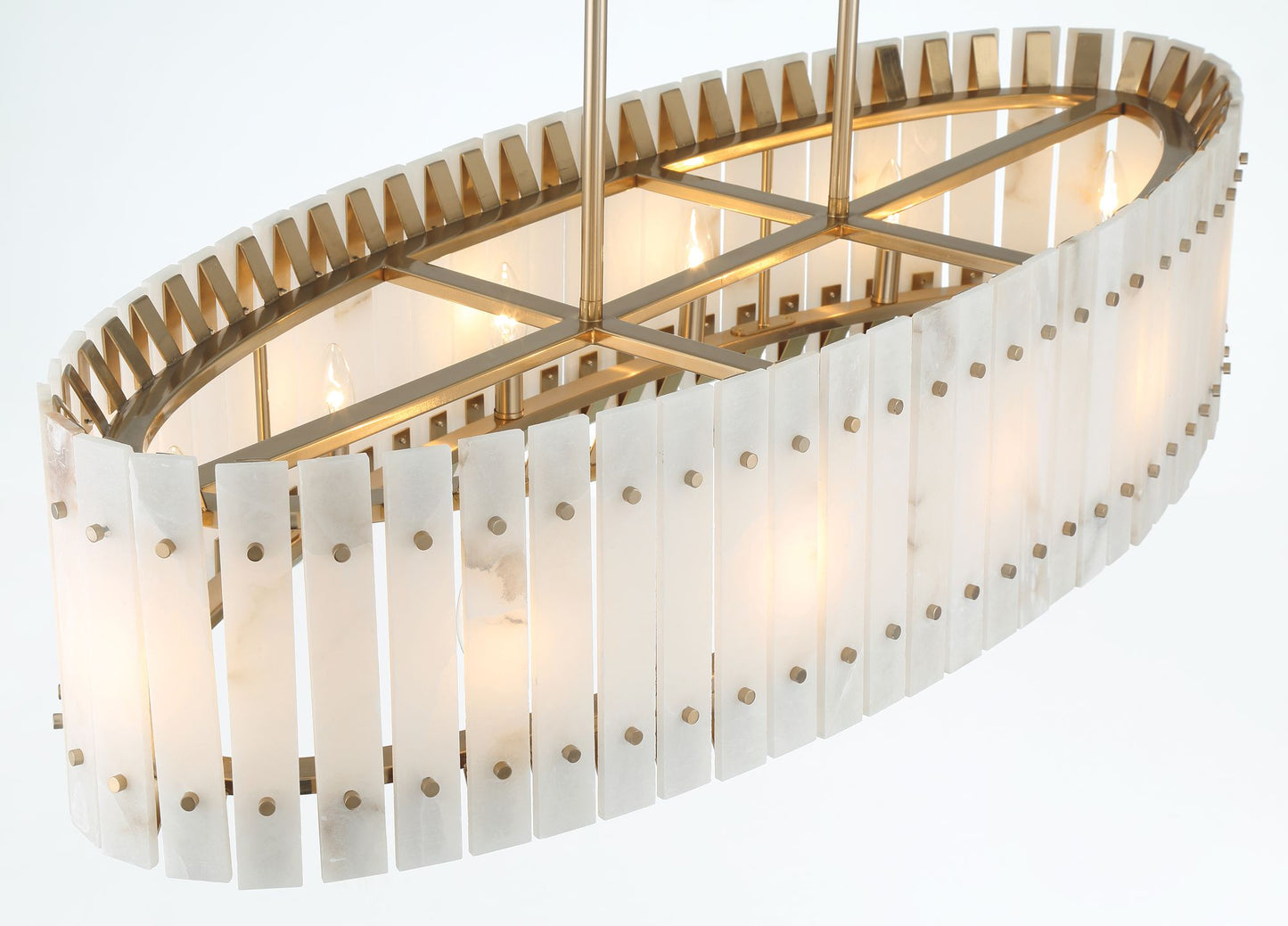 Metropolitan Bardon 5-Light 48.24-in Celeste Brass Chandelier with Shade