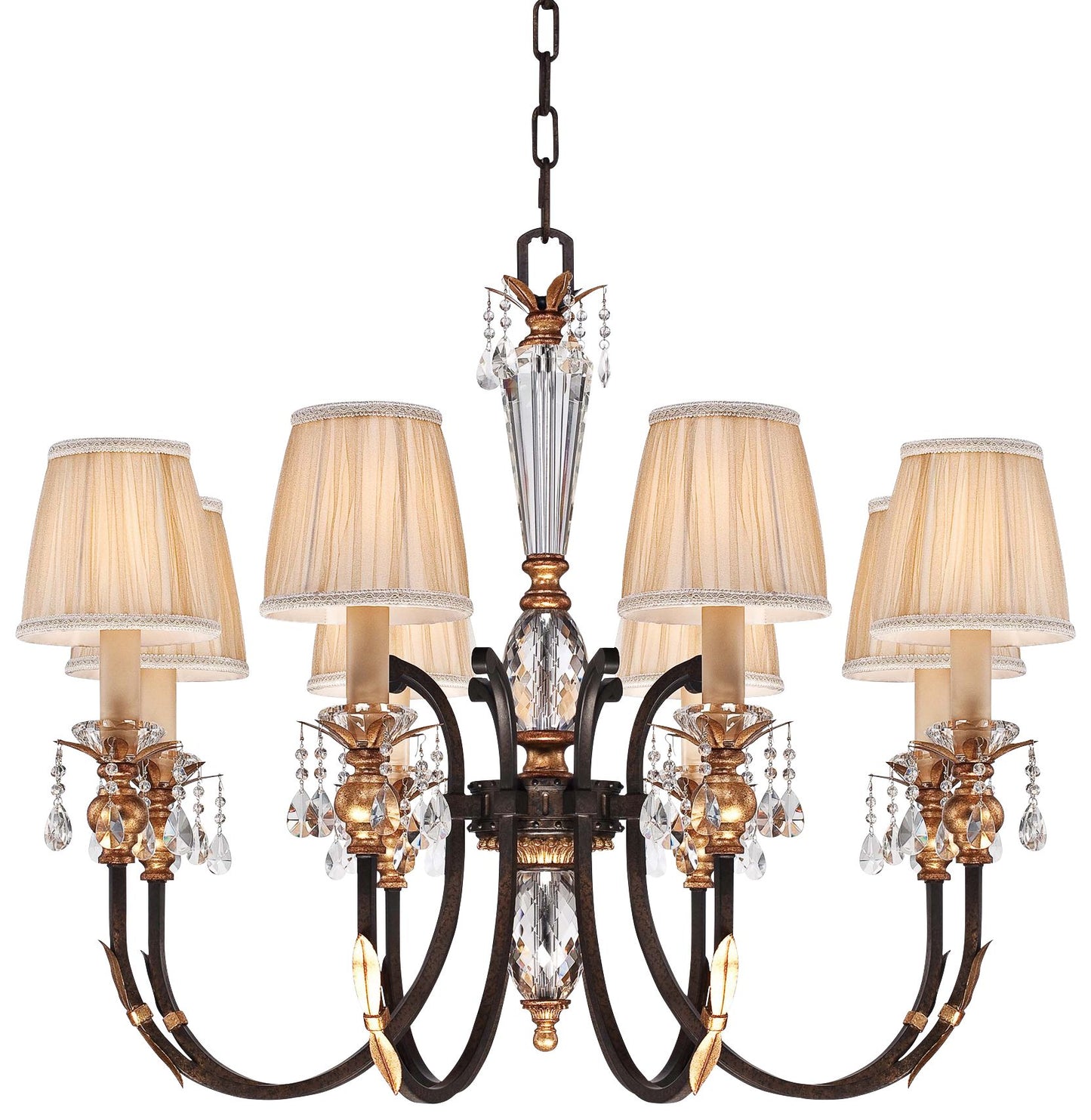 Metropolitan Bella Cristallo 35" Wide Bronze and Crystal Chandelier