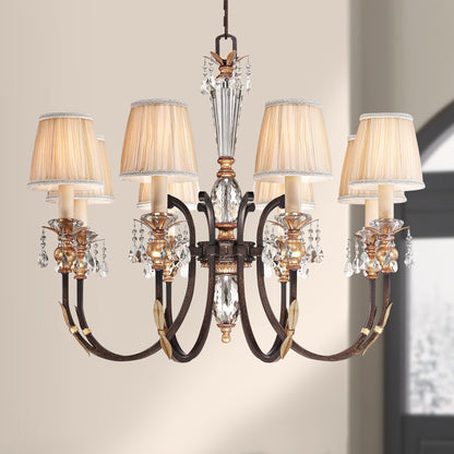 Metropolitan Bella Cristallo 35" Wide Bronze and Crystal Chandelier