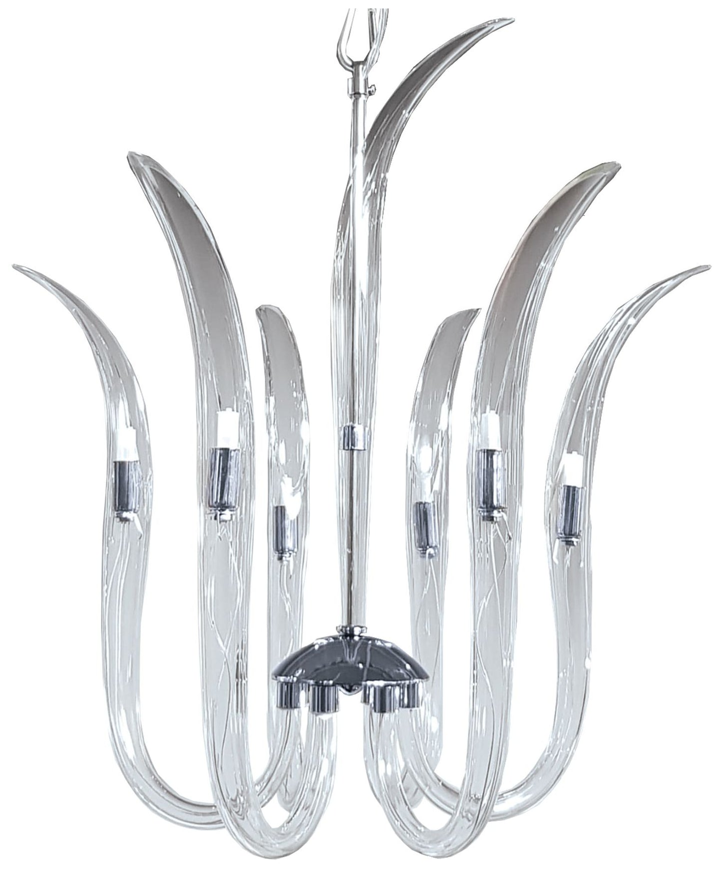 Metropolitan Cisne 6-Light Polished Nickel Pendant with Crystal Shades