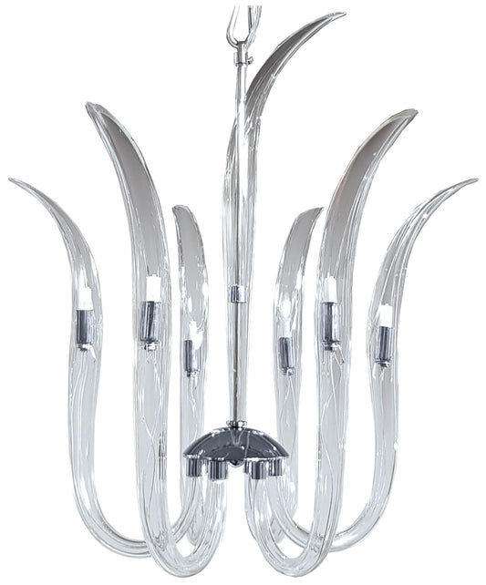 Metropolitan Cisne 6-Light Polished Nickel Pendant with Crystal Shades