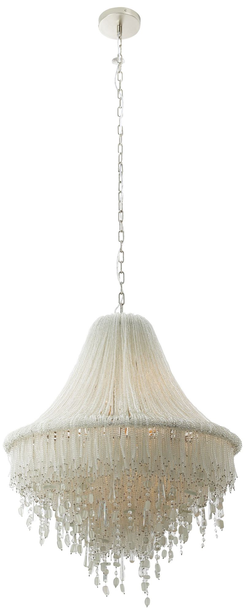 Metropolitan Crystal Reign 7-Light 28.25-in Polished Nickel Pendant