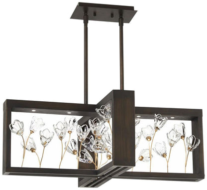 Metropolitan Maison Des Fleurs 30" Wide Bronze 4-Light LED Chandelier