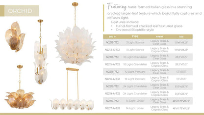 Metropolitan Orchid 24-Light 35.5-in Legacy Brass Indoor Pendant