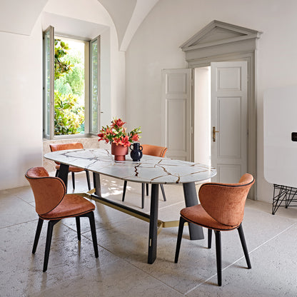 Contemporary Oval Quartz Dining Table