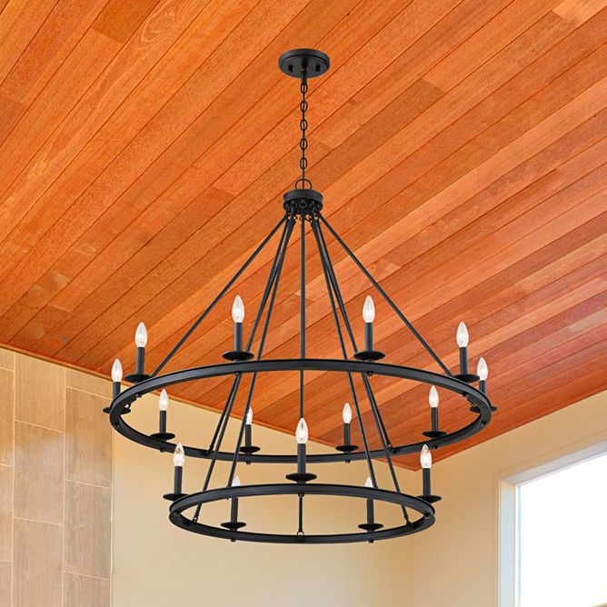 Middleton 15-Light Chandelier in Matte Black