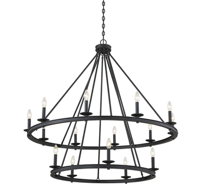 Middleton 15-Light Chandelier in Matte Black