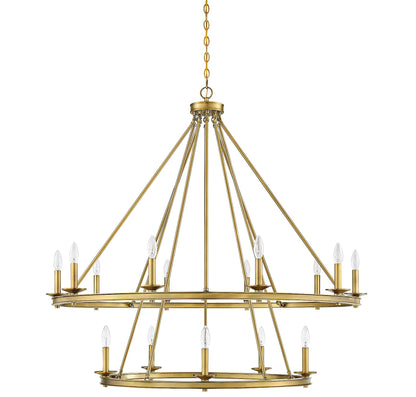 Middleton 15-Light Chandelier in Warm Brass