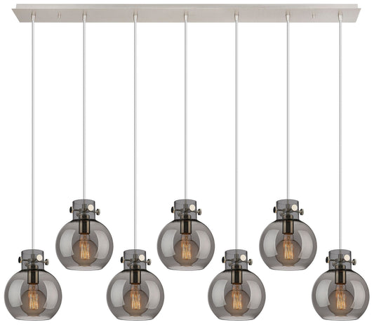 Milan 36.13" Wide 5 Light Matte Black Linear Pendant With Clear Shade