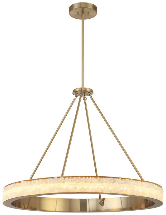 Minka Lavery Divinely 1-Light LED Celeste Brass and Quartz Crystal Shade