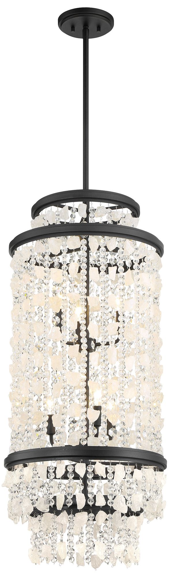 Minka Lavery Shimmering Elegance 6-Light Sand Black Foyer Pendant