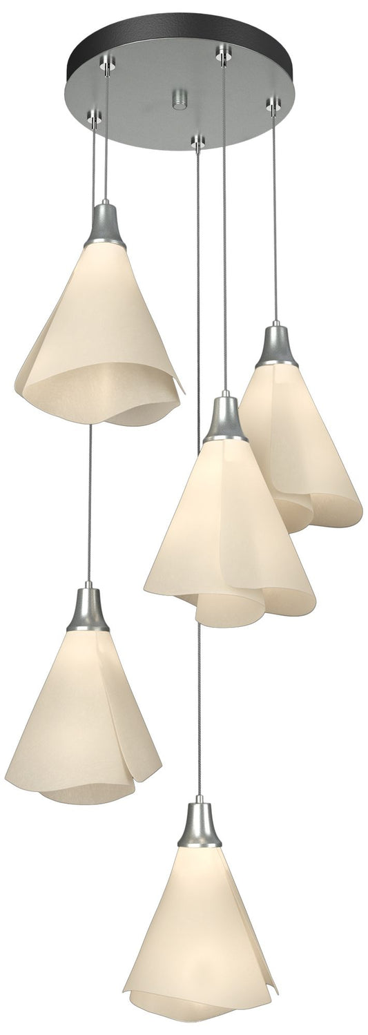 Mobius 17.3"W 5-Light Vintage Platinum Standard Pendant w/ Spun Frost