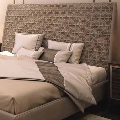 Modern Bed With Embossed Pattern