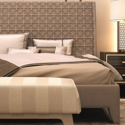 Modern Bed With Embossed Pattern