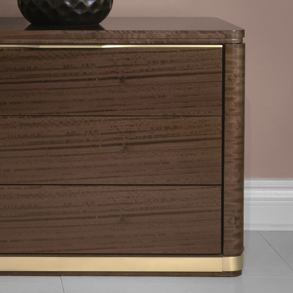 Modern Bedside Table With Brass Trim