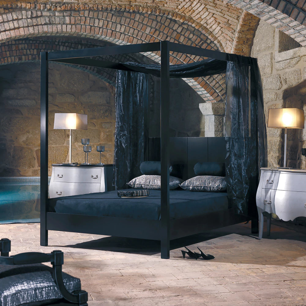 Modern Black Four Poster Bed