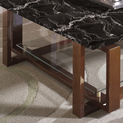 Modern Black Marble Top Coffee Table