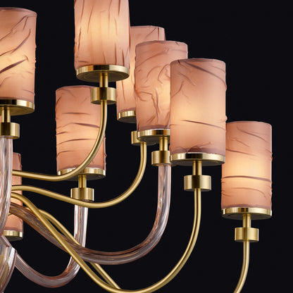 Modern Chandelier With Glass Detail And Shades