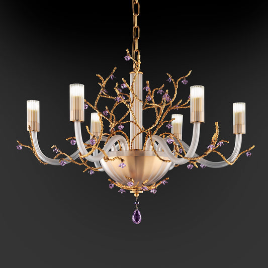 Modern Chandelier With Swarovski Crystal Flowers