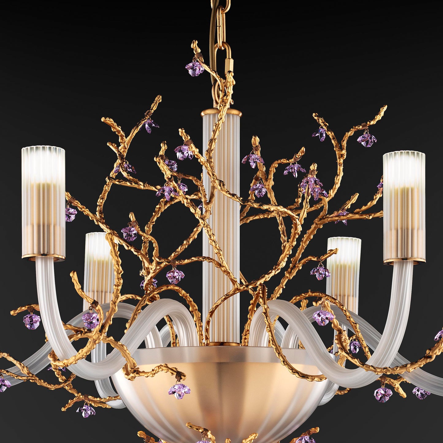 Modern Chandelier With Swarovski Crystal Flowers