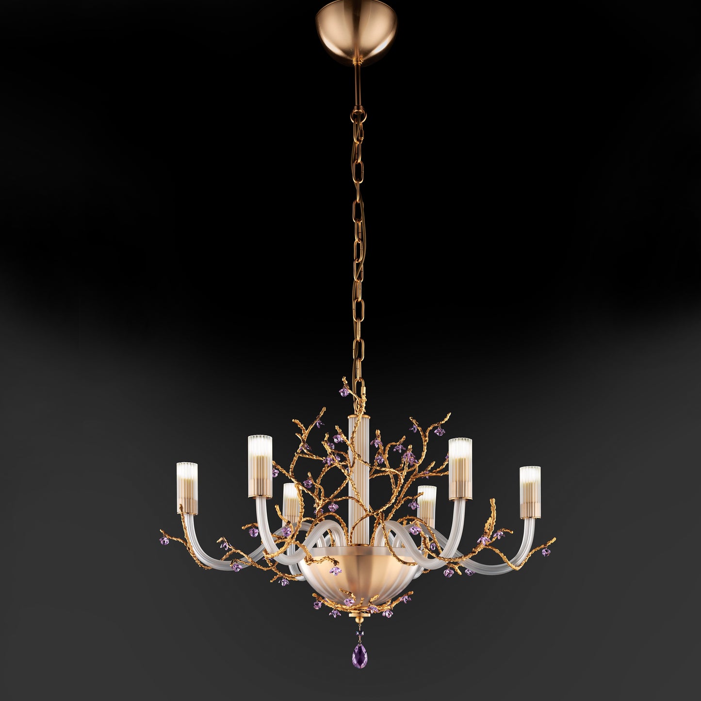 Modern Chandelier With Swarovski Crystal Flowers