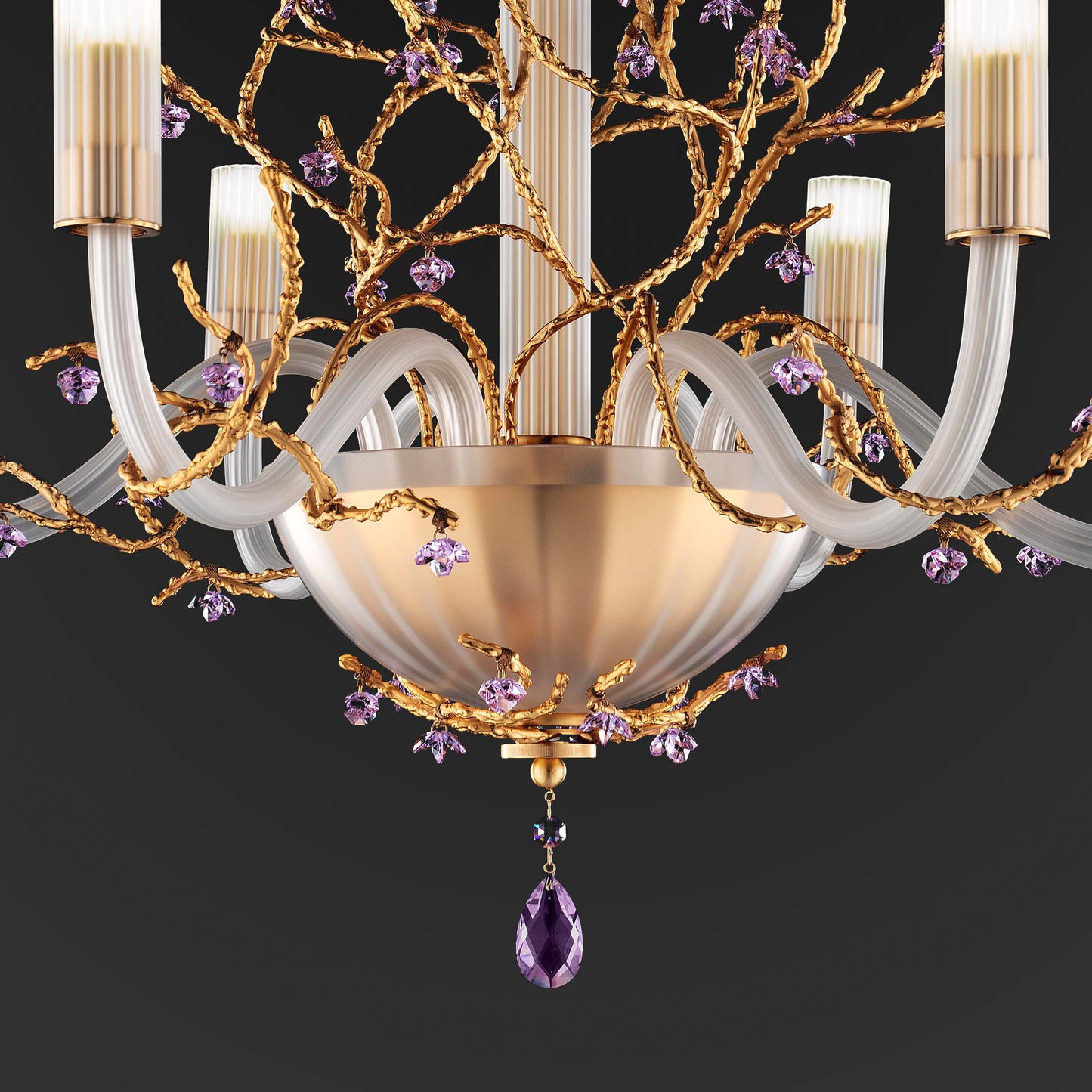 Modern Chandelier With Swarovski Crystal Flowers