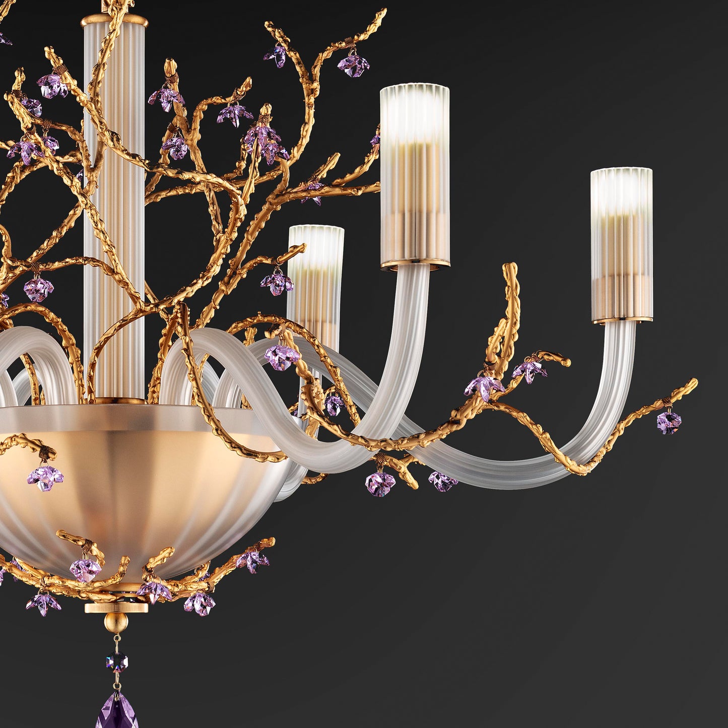 Modern Chandelier With Swarovski Crystal Flowers