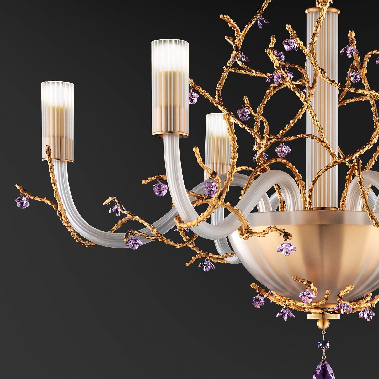 Modern Chandelier With Swarovski Crystal Flowers