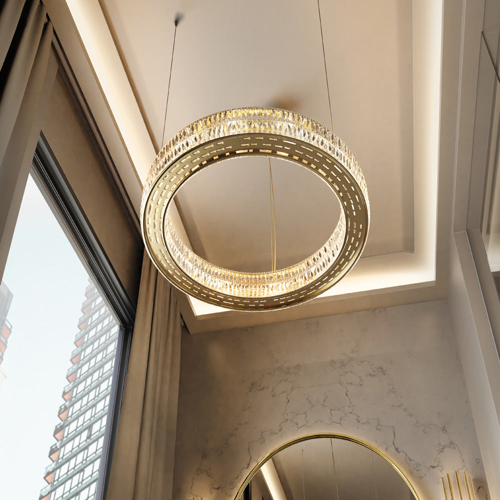 Modern Circular Crystal Chandelier