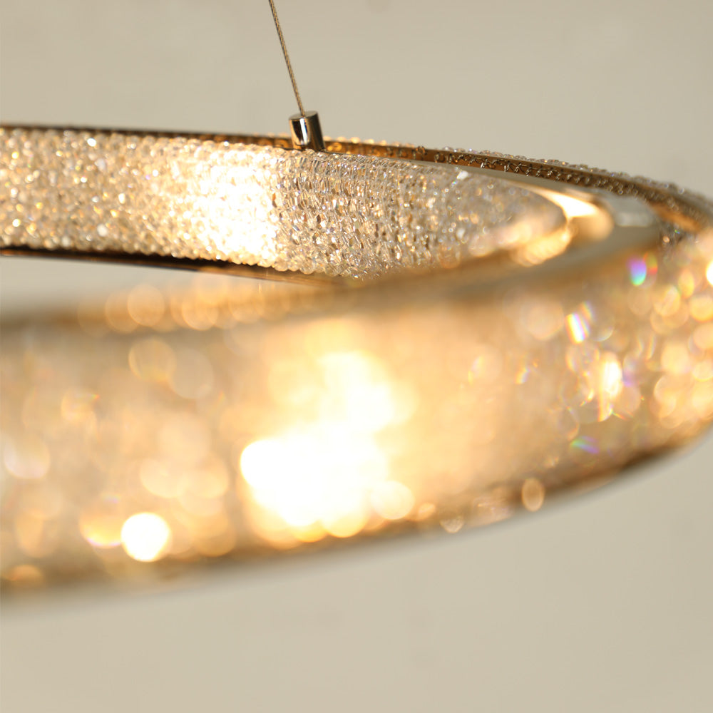 Modern Crystal Hoop Chandelier