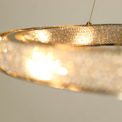 Modern Crystal Hoop Chandelier