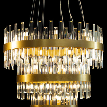 Modern Crystal Three Tier Chandelier