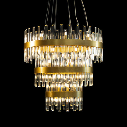 Modern Crystal Three Tier Chandelier