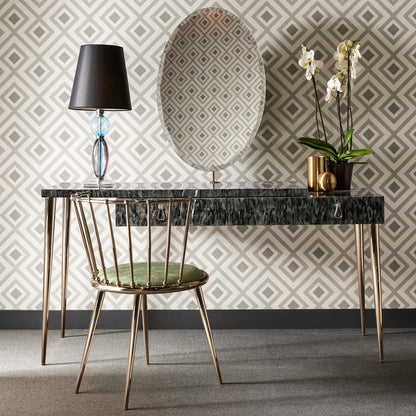 Modern Dressing Table With Oval Mirror