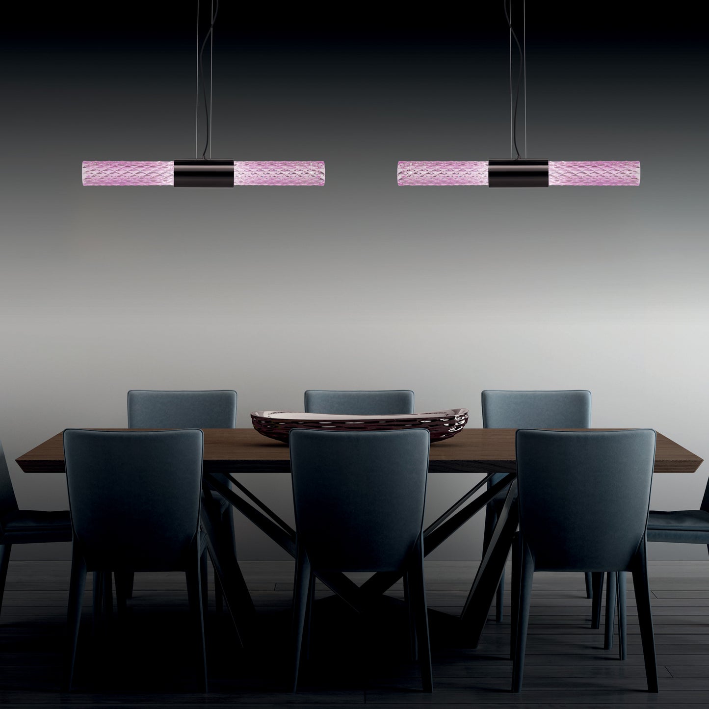 Modern Faceted Crystal Horizontal Pendant Light