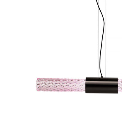 Modern Faceted Crystal Horizontal Pendant Light