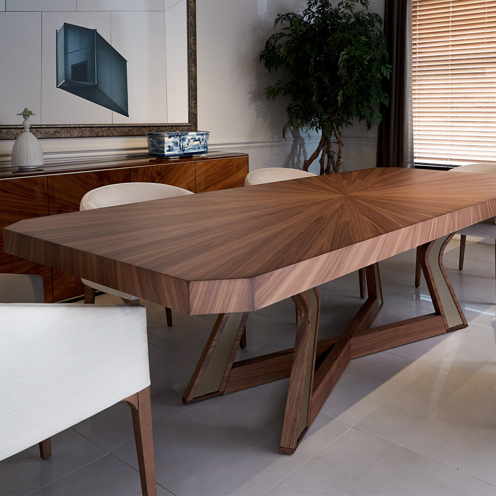 Luxury Walnut Veneer Dining Table