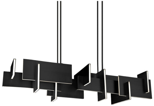 Modern Forms Amari 58" Wide Black Aluminum LED Linear Pendant