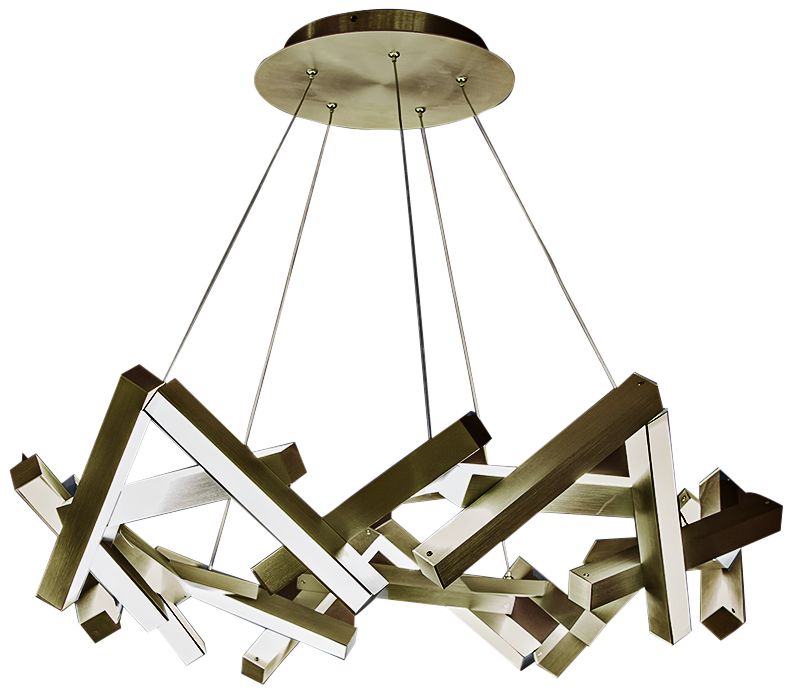 Modern Forms Chaos 34" Wide Aged Brass 21-Light Modern LED Chandelier