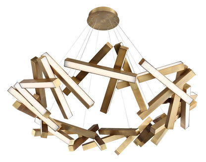 Modern Forms Chaos 61"W Aged Brass 31-Light LED Chandelier