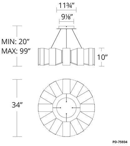Modern Forms Chronos Aged Brass 3000K