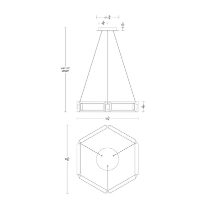 Modern Forms Mies 36"W BN 6-Light