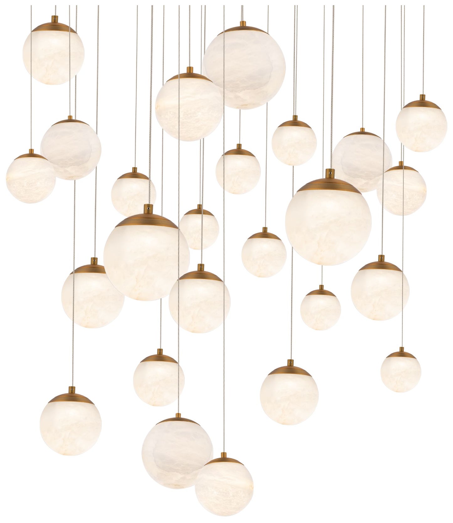 Modern Forms Pisces 25 Light 28in LED Square  Selectable CCT in Aged Brass