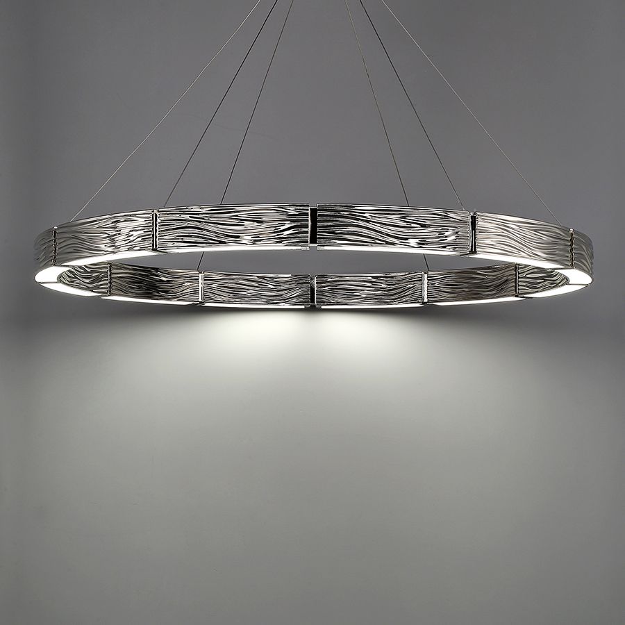 Modern Forms Zelda 48"W Polished Nickel 12-Light LED Pendant