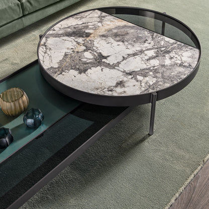 Modern Glass And Marble Modular Coffee Table