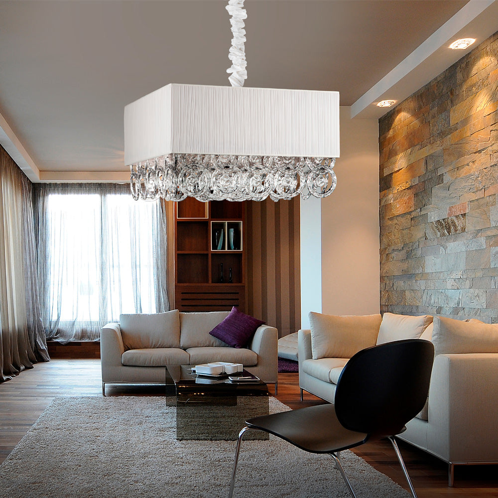 Modern Square Glass Ring Chandelier