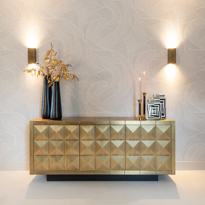 Metal And Gold Effect 3D Sideboard