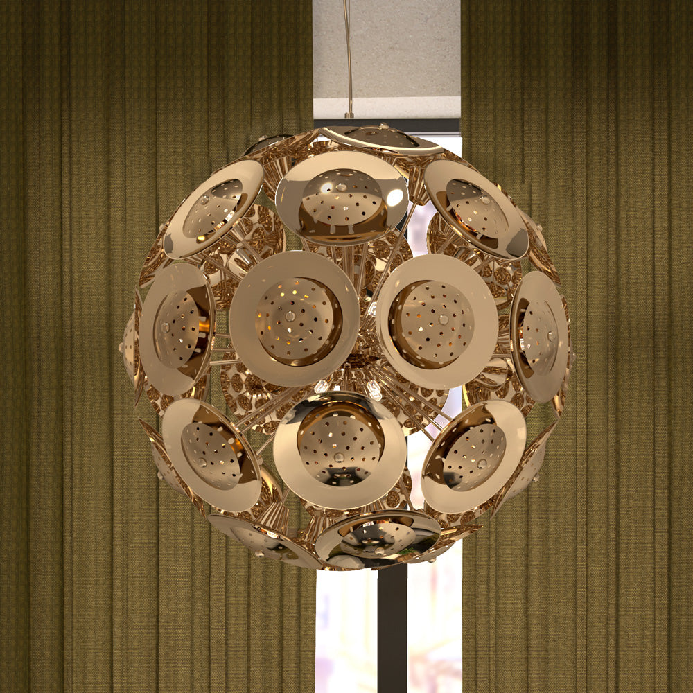 Modern Gold Plated Designer Sphere Chandelier