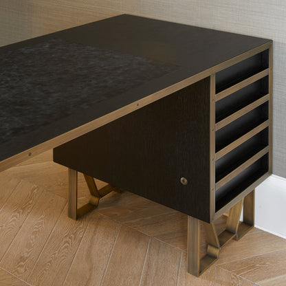 Modern Industrial Style Oak Veneer Desk