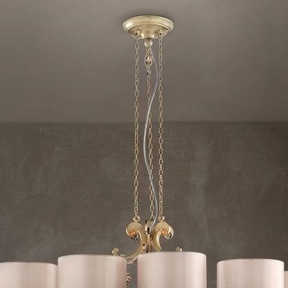 Modern Italian 12 Arm Brushed Gold Chandelier